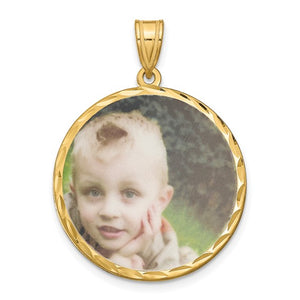 Sterling Silver or Gold Plated Sterling Silver Picture Photo Round Pendant Charm Personalized