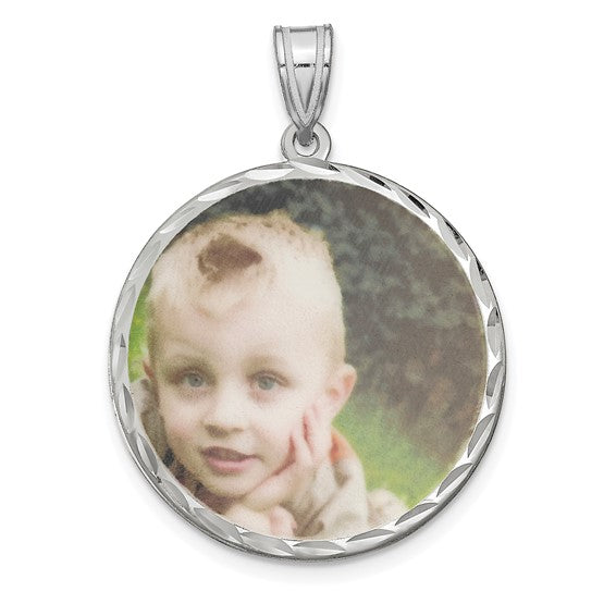 sterling silver or gold plated sterling silver picture photo round pendant charm personalized