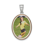 Load image into Gallery viewer, Sterling Silver or Gold Plated Sterling Silver Picture Photo Oval Pendant Charm Personalized 20mm

