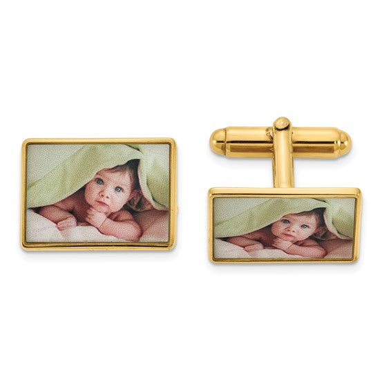 Sterling Silver or Gold Plated Sterling Silver Cufflinks Cuff Links Personalized Picture Photo