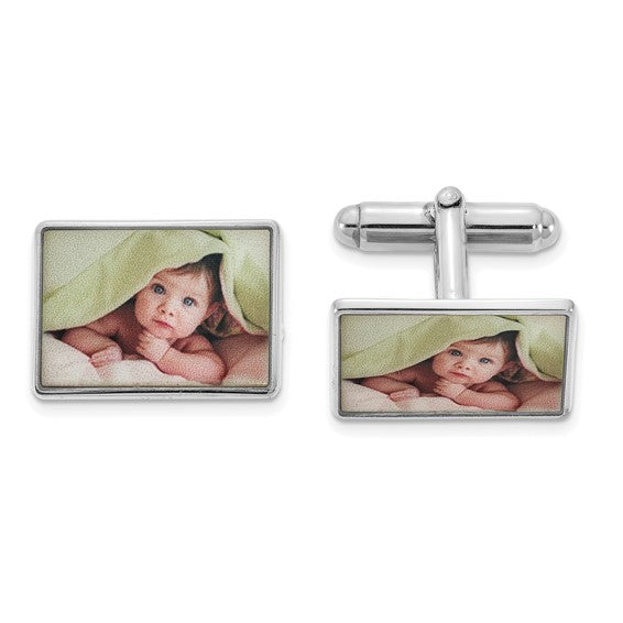 sterling silver or gold plated sterling silver cufflinks cuff links personalized picture photo