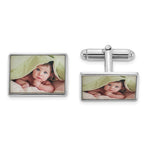 Load image into Gallery viewer, Sterling Silver or Gold Plated Sterling Silver Cufflinks Cuff Links Personalized Picture Photo
