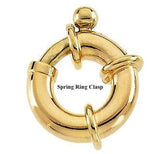 Indlæs billede til gallerivisning 14k Yellow Gold Paper Clip Link Split Chain End Rings Necklace Anklet Bracelet 20 inches
