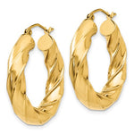 Afbeelding in Gallery-weergave laden, 14k Yellow Gold Twisted Round Hoop Earrings
