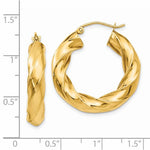 Afbeelding in Gallery-weergave laden, 14k Yellow Gold Twisted Round Hoop Earrings

