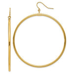 Carregar imagem no visualizador da galeria, 14K Yellow Gold Round Tube Hoop Drop Dangle Earrings
