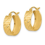 Ladda upp bild till gallerivisning, 14K Yellow Gold Diamond Cut Modern Contemporary Round Hoop Earrings
