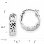 Load image into Gallery viewer, 14K White Gold Diamond Cut Modern Contemporary Round Hoop Earrings
