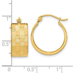 이미지를 갤러리 뷰어에 로드 , 14k Yellow Gold Woven Weave Textured Round Hoop Earrings 18mm x 8mm
