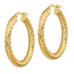 Load image into Gallery viewer, 14k Yellow Gold Diamond Cut Round Hoop Earrings 33mm x 4mm
