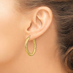 Indlæs billede til gallerivisning 14k Yellow Gold Diamond Cut Round Hoop Earrings 33mm x 4mm
