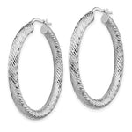 Load image into Gallery viewer, 14k White Gold Diamond Cut Round Hoop Earrings 40mm x 4mm
