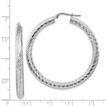 Load image into Gallery viewer, 14k White Gold Diamond Cut Round Hoop Earrings 44mm x 4mm
