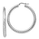 Load image into Gallery viewer, 14k White Gold Diamond Cut Round Hoop Earrings 44mm x 4mm
