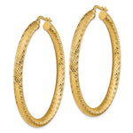 Indlæs billede til gallerivisning 14k Yellow Gold Diamond Cut Round Hoop Earrings 48mm x 4mm
