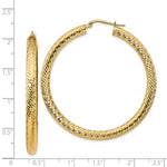 Загрузить изображение в средство просмотра галереи, 14k Yellow Gold Diamond Cut Round Hoop Earrings 48mm x 4mm

