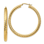 Φόρτωση εικόνας στο εργαλείο προβολής Συλλογής, 14k Yellow Gold Diamond Cut Round Hoop Earrings 48mm x 4mm
