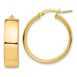 Загрузить изображение в средство просмотра галереи, 14k Yellow Gold Round Square Tube Hoop Earrings 24mm x 7mm

