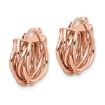Load image into Gallery viewer, 14k Rose Gold Braided Twisted Hoop Earrings
