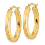 將圖片載入圖庫檢視器 14k Yellow Gold Oval Square Tube Hoop Earrings 28mm x 19mm
