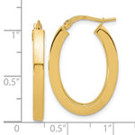 Lataa kuva Galleria-katseluun, 14k Yellow Gold Oval Square Tube Hoop Earrings 28mm x 19mm
