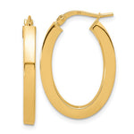 이미지를 갤러리 뷰어에 로드 , 14k Yellow Gold Oval Square Tube Hoop Earrings 28mm x 19mm
