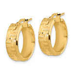 Charger l&#39;image dans la galerie, 14k Yellow Gold Textured Round Hoop Earrings 20mm x 6.75mm
