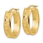 Carica l&#39;immagine nel visualizzatore di Gallery, 14k Yellow Gold Textured Oval Hoop Earrings
