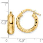 Load image into Gallery viewer, 14K Yellow Gold Diamond Cut Edge Round Hoop Earrings 15mm x 5mm
