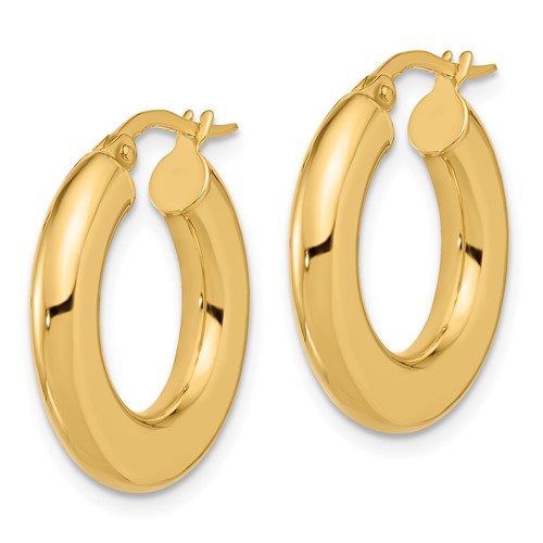 14k yellow gold round hoop earrings 20mm x 3mm