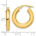 將圖片載入圖庫檢視器 14k Yellow Gold Round Hoop Earrings 20mm x 3mm
