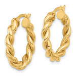 Indlæs billede til gallerivisning 14k Yellow Gold Round Twisted Hoop Earrings 21mm x 3.7mm
