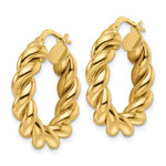 Charger l&#39;image dans la galerie, 14k Yellow Gold Round Twisted Hoop Earrings 25mm x 5.3mm
