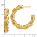 Indlæs billede til gallerivisning 14k Yellow Gold Rope Twisted Post Hoop Earrings 31mm x 6mm
