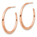 이미지를 갤러리 뷰어에 로드 , 14k Rose Gold Round Hoop Post Earrings 31mm x 2.75mm
