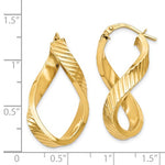 Load image into Gallery viewer, 14k Yellow Gold Twisted Textured Oval Hoop Earrings 30mm x 17mm x 4mm
