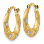 Load image into Gallery viewer, 14K Yellow Gold and Rhodium Two Tone Dragonfly Stars Hoop Earrings
