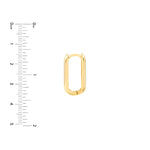 画像をギャラリービューアに読み込む, 14k Yellow Gold Oblong Paper Clip Style Hoop Earrings 10mm x 20mm
