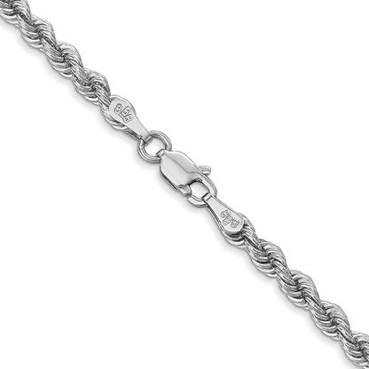 14k white gold 3mm rope bracelet anklet choker necklace pendant chain
