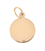 Load image into Gallery viewer, 14K Solid Yellow Gold 13mm Round Disc Pendant Charm Letter Initial Personalized Gift
