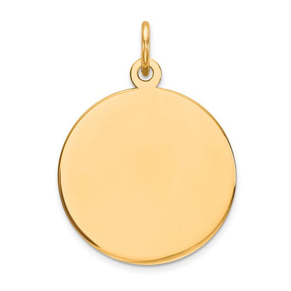 14k yellow gold 16mm round circle disc pendant charm personalized engraved monogram