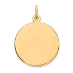 Lade das Bild in den Galerie-Viewer, 14k Yellow Gold 16mm Round Circle Disc Pendant Charm Personalized Engraved Monogram

