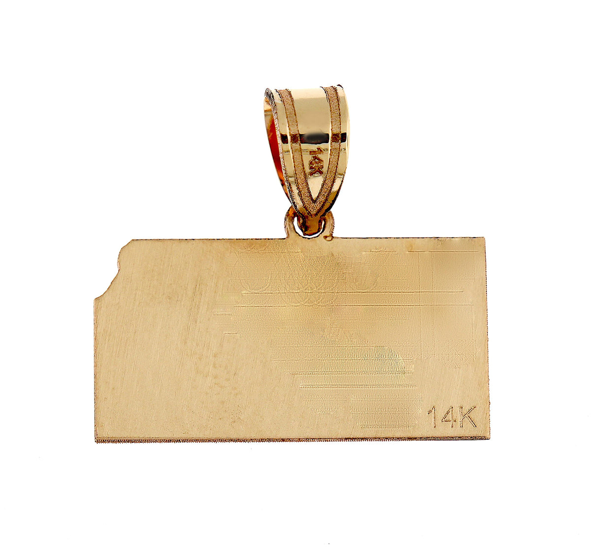 14k gold or sterling silver kansas ks state map pendant charm personalized monogram