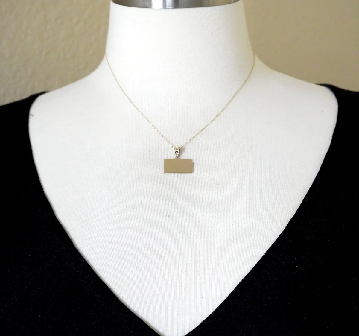 14k gold or sterling silver kansas ks state map pendant charm personalized monogram