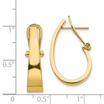 Load image into Gallery viewer, 14k Yellow Gold J Hoop Tapered Omega Back Click In Earrings
