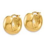 Φόρτωση εικόνας στο εργαλείο προβολής Συλλογής, 14k Yellow Gold Round Puffed Hoop Earrings 18mm x 8.75mm
