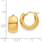 Carregar imagem no visualizador da galeria, 14k Yellow Gold Round Puffed Hoop Earrings 18mm x 8.75mm
