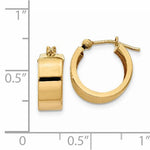 將圖片載入圖庫檢視器 14k Yellow Gold Round Square Tube Hoop Earrings 12mm x 5mm
