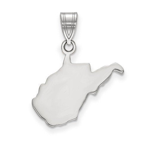 14k gold or sterling silver west virginia wv state map pendant charm personalized monogram