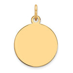 將圖片載入圖庫檢視器 10k Yellow Gold 15mm Round Circle Disc Pendant Charm Personalized Engraved Monogram

